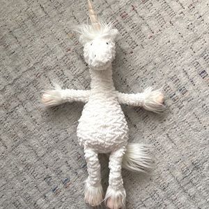 Jellycat dainty unicorn metallic horn and hands and feet super soft cuddly fur